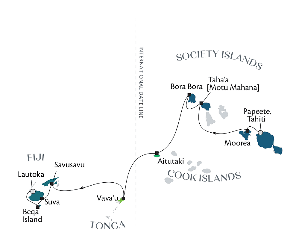 Fiji, Tonga, Cook Islands & Society Islands