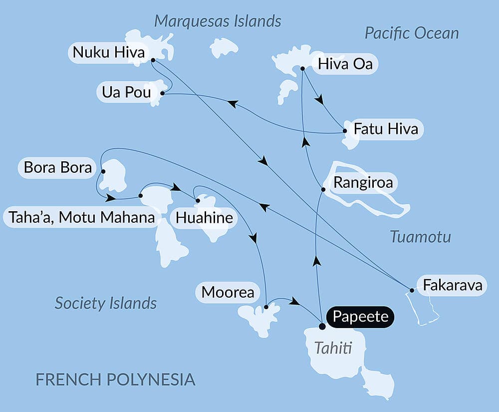 Marquesas, Tuamotus & Society Islands
