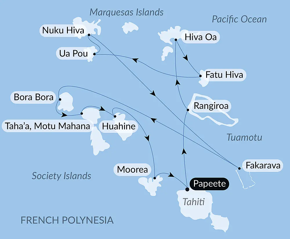 Marquesas, Tuamotus & Society Islands