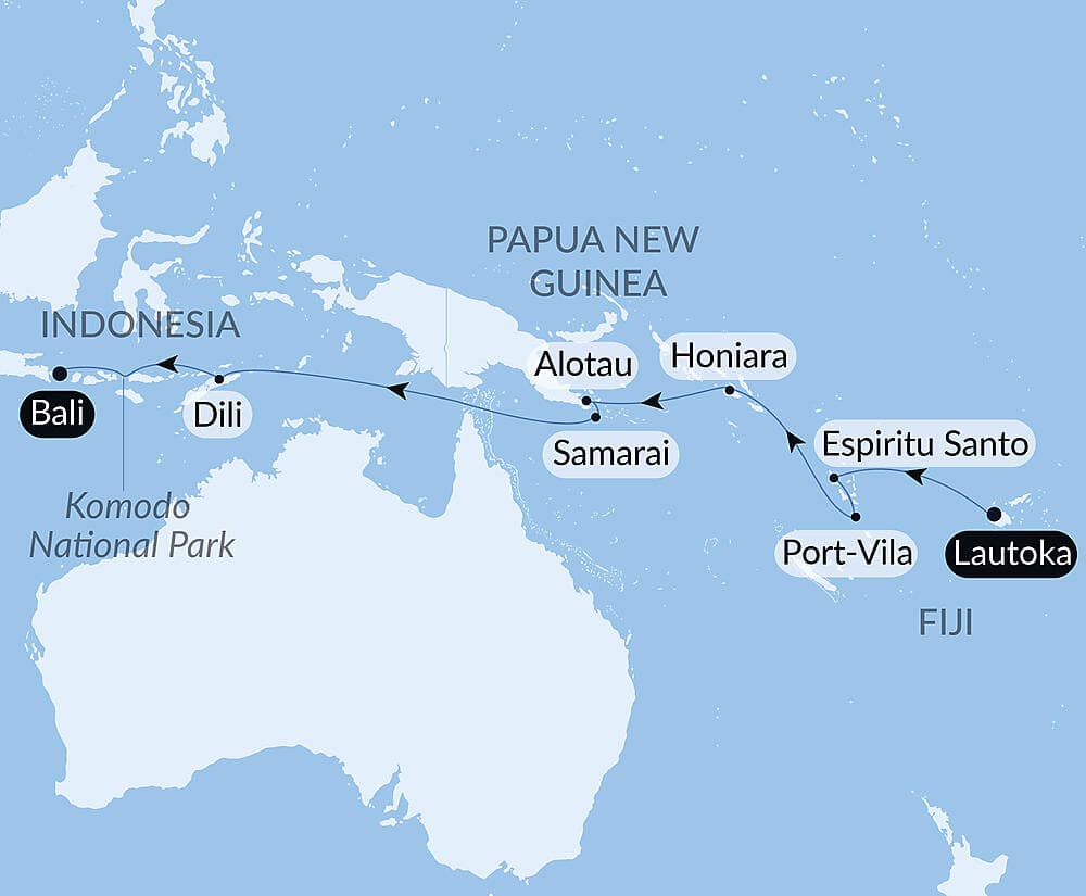 Crossing Oceania: Fiji to Bali